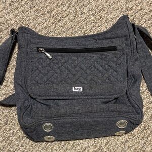 Lug Charcoal Quilted Crossbody Bag